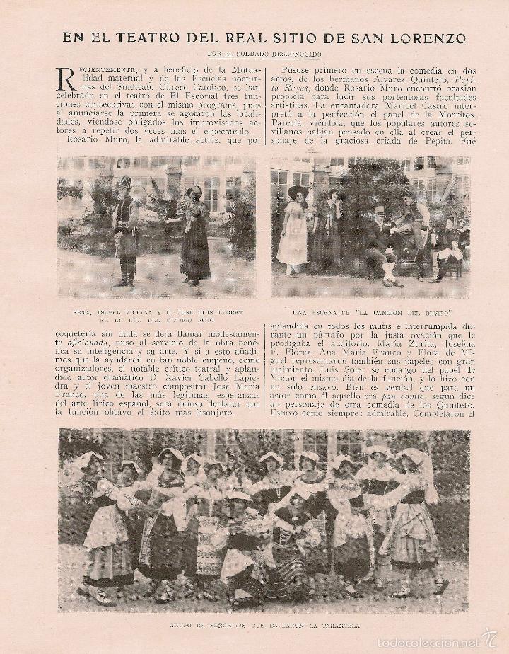 Coleccionismo de Revistas y Peri&oacute;dicos: En el teatro del Real Sitio de San Lorenzo: la canci&oacute;n del olvido - 1921