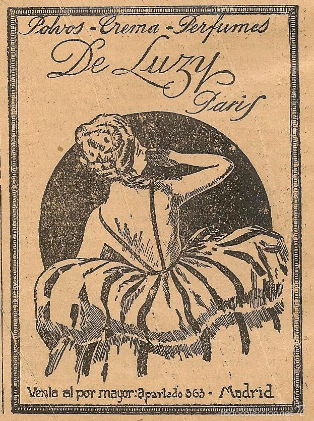 Coleccionismo de Revistas y Peri&oacute;dicos: Publicidad polvos, crema, perfumes DE LUZY , Par&iacute;s - 1921