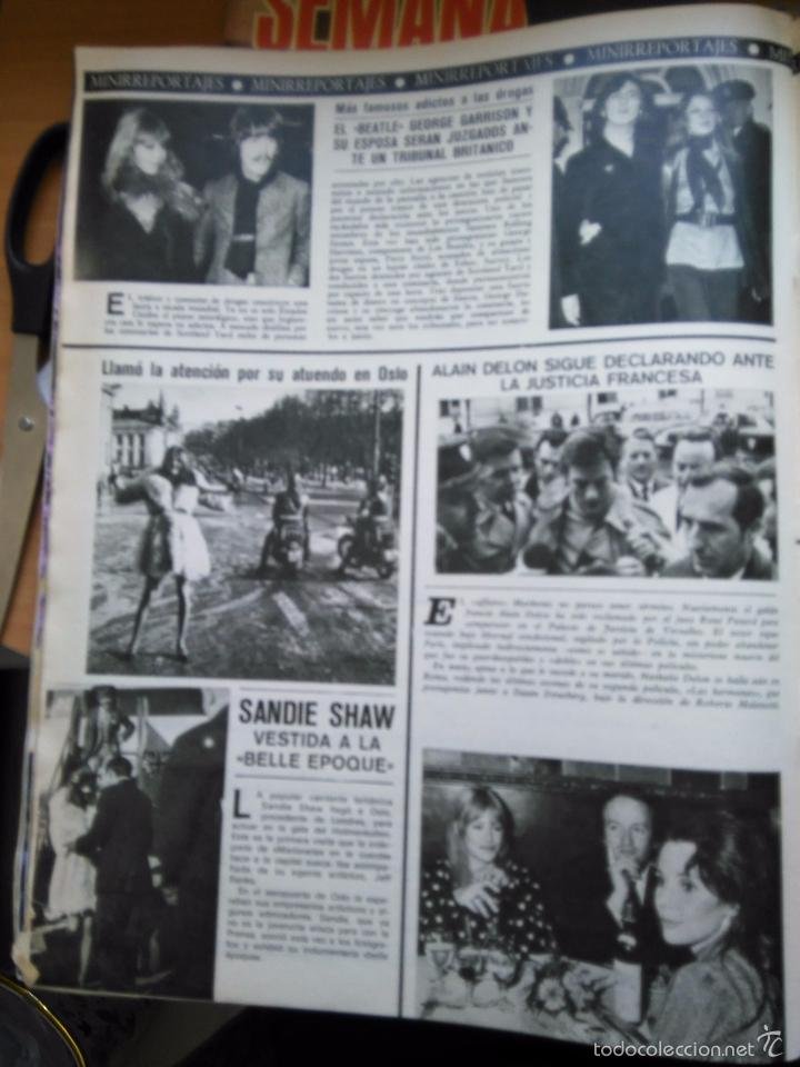 Coleccionismo de Revistas y Periódicos: RECORTE SANDIE SHAW GEORGE HARRISON THE BEATTLES ALAIN NATHALIE DELON SUSAN STRASBERG. Lote 56884317