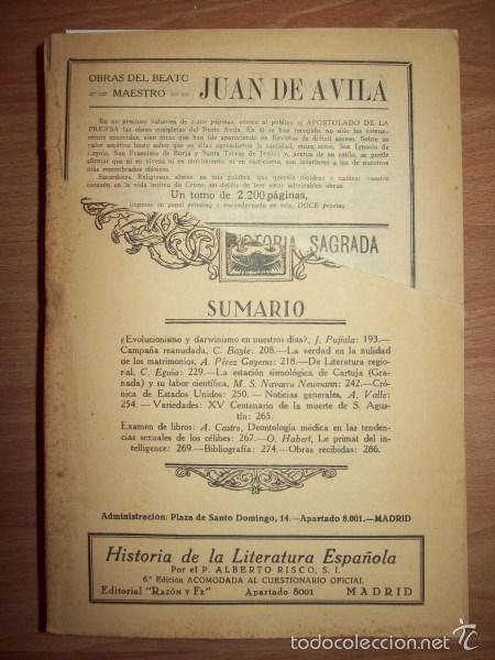 Sammeln von Zeitschriften und Zeitungen: RAZ&Oacute;N Y FE : Revista Quincenal Hispano Americana. A&ntilde;o 28 ; N&ordm; 339 ; 10 de febrero de 1928