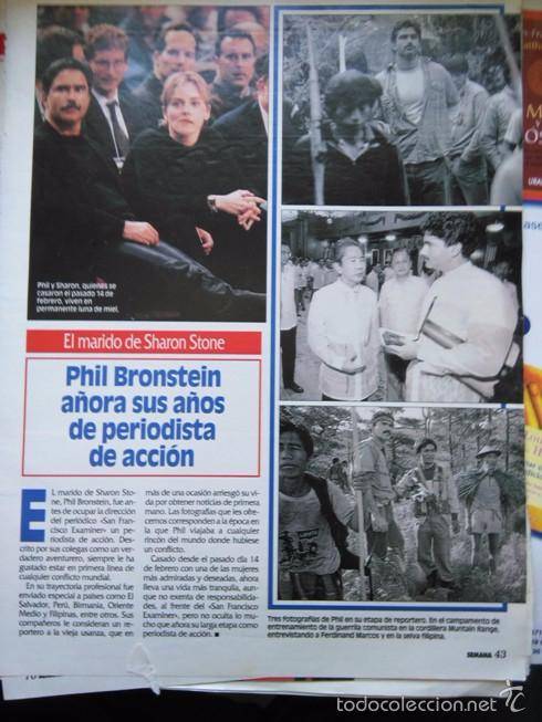 Collectionnisme de Revues et Journaux: recorte sharon stone phil bronstein imanol arias maria jose parra vicente