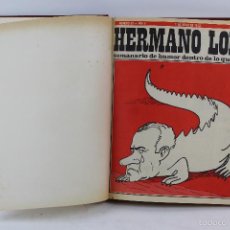 Coleccionismo de Revistas y Periódicos: L-3819.HERMANO LOBO. SEMANARIO DE HUMOR DENTRO DE LO QUE CABE. TOMO AÑO 1973. AÑO II.