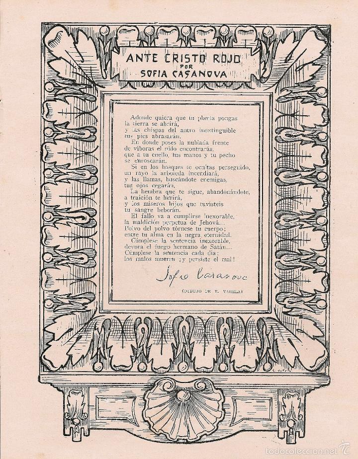 Collectionnisme de Revues et Journaux: Ante Cristo Rojo / poema de Sof&iacute;a Casanova - 1921