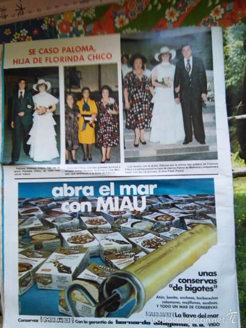 Coleccionismo de revistas y peri&oacute;dicos: RECORTE FLORINDA CHICO RAFAELA APARICIO LINA MORGAN