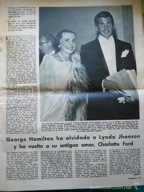 Collezionismo di Riviste e Giornali: RECORTE  george hamilton lynda johson charlotte ford