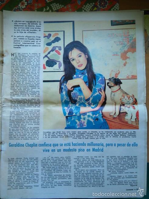 Coleccionismo de revistas y peri&oacute;dicos: RECORTE geraldine chaplin