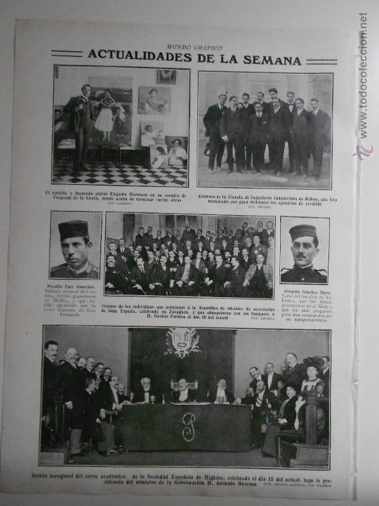 Sammeln von Zeitschriften und Zeitungen: hln- hoja 1911- escuela ingenieros bilbao, pintor eugenio hermoso,