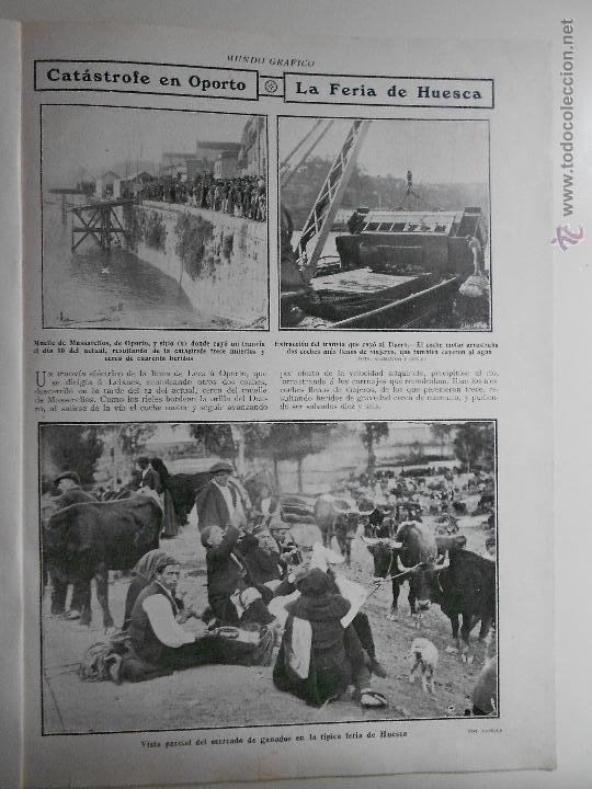 Sammeln von Zeitschriften und Zeitungen: hln-hoja 1911- oporto, muelle massarellos, feria de huesca, rio duero