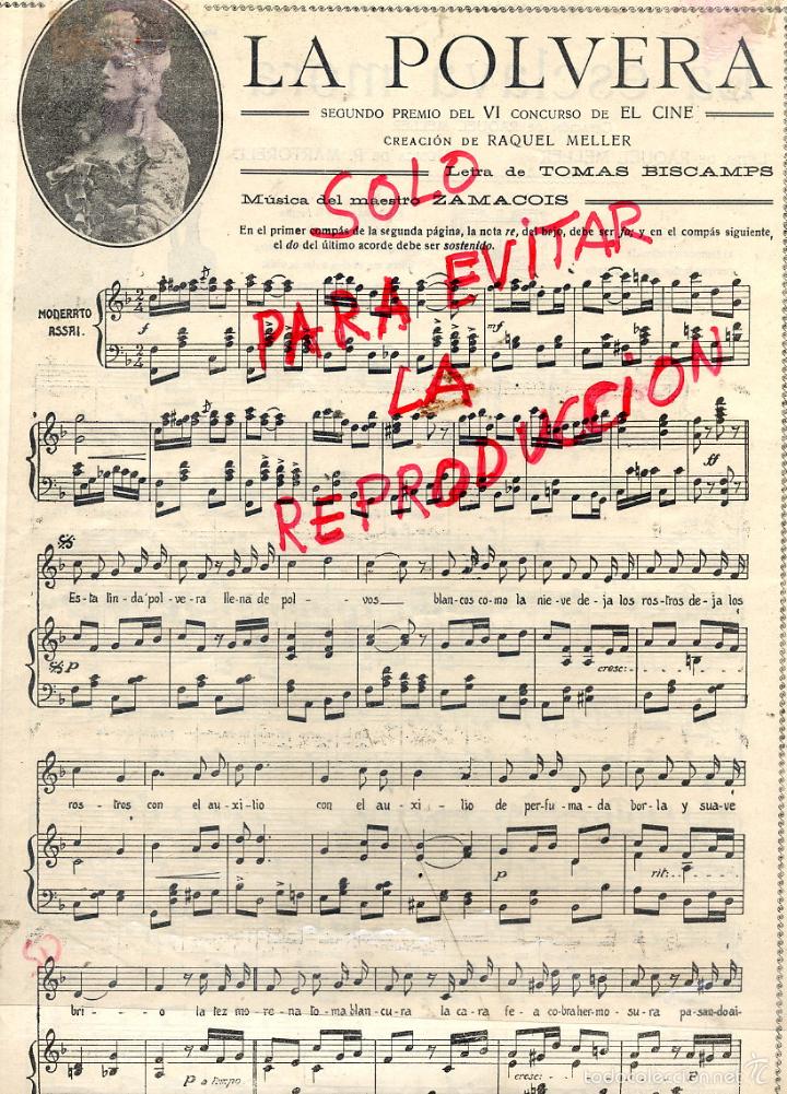 Coleccionismo de Revistas y Peri&oacute;dicos: PARTITURA 1917 RAQUEL MELLER LA POLVERA HOJA REVISTA
