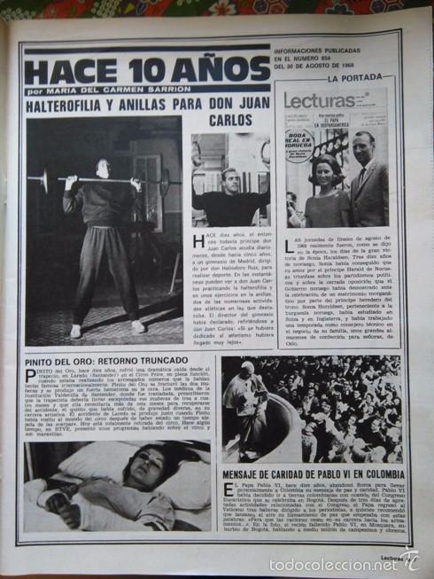 Collectionnisme de Revues et Journaux: RECORTE PINITO DE ORO DON JUAN CARLOS GIMNASTA PAPA PABLO VI
