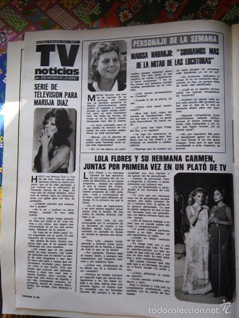 Collectionnisme de Revues et Journaux: recorte MARISA NARANJO MARUJITA DIAZ LOLA FLORES CARMEN