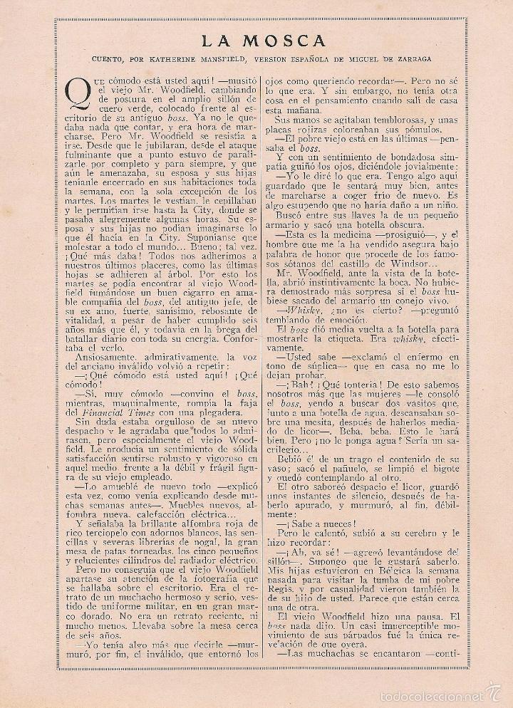 Coleccionismo de Revistas y Peri&oacute;dicos: La mosca / cuento de Katherine Mansfield; ilustraciones de Regidor- 1925