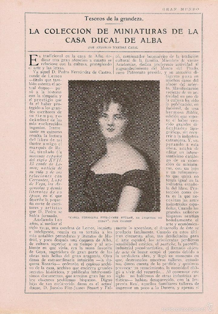Coleccionismo de revistas y peri&oacute;dicos: La colecci&oacute;n de miniaturas de la casa ducal de Alba / Antonio M&eacute;ndez Casal - 1925