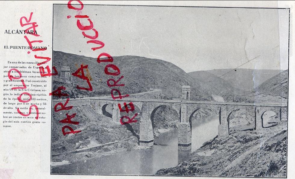 Collezionismo di Riviste e Giornali: ALCANTARA 1914 PUENTE ROMANO HOJA LIBRO