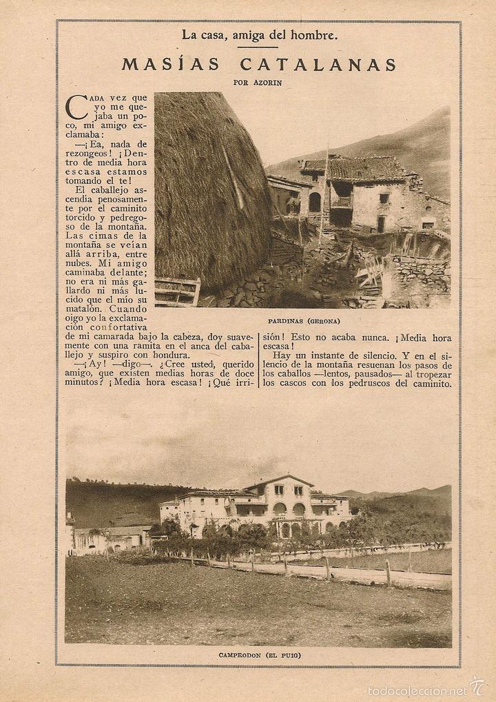 Coleccionismo de Revistas y Peri&oacute;dicos: * PARDINAS * CAMPROD&Oacute;N * GRAU * ALCALLIS * MONTSENY * Mas&iacute;as catalanas / por Azor&iacute;n - 1925