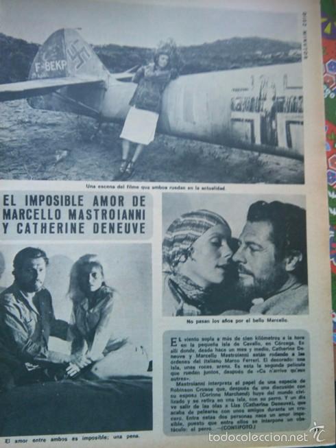 Colecionismo de Revistas e Jornais: RECORTE MARCELLO MASTROIANNI CATHERINE DENEUVE