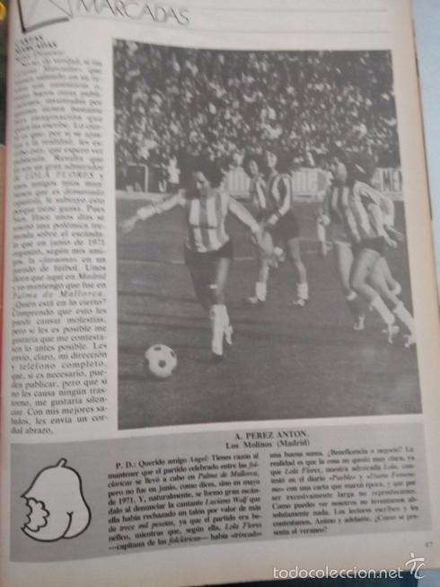Coleccionismo de revistas y peri&oacute;dicos: RECORTE LOLA FLORES CAPITANA DEL EQUIPO DE FUTBOL DE LAS FOLCLORICAS FOLKLORICAS
