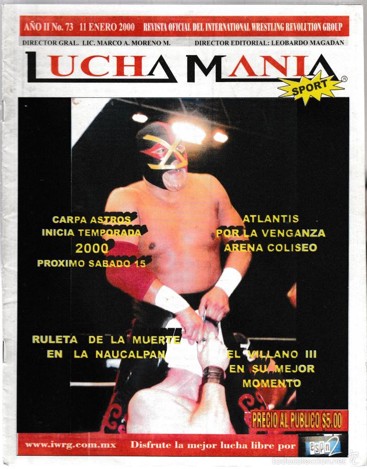 Collezionismo di Riviste e Giornali: Lucha Man&iacute;a n&ordm; 73 (11 enero 2000) M&eacute;jico