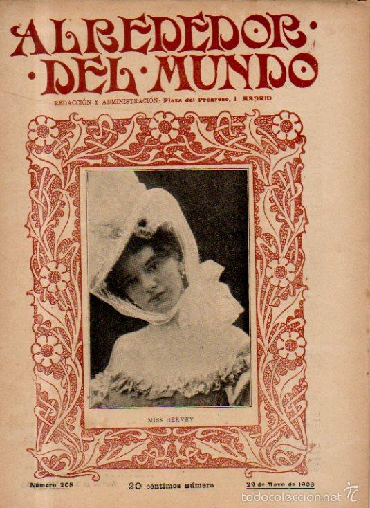 Coleccionismo de revistas y peri&oacute;dicos: ALREDEDOR DEL MUNDO. DON MANUEL ALHAMA. N&ordm; 208. MADRID 29 DE MAYO DE 1903