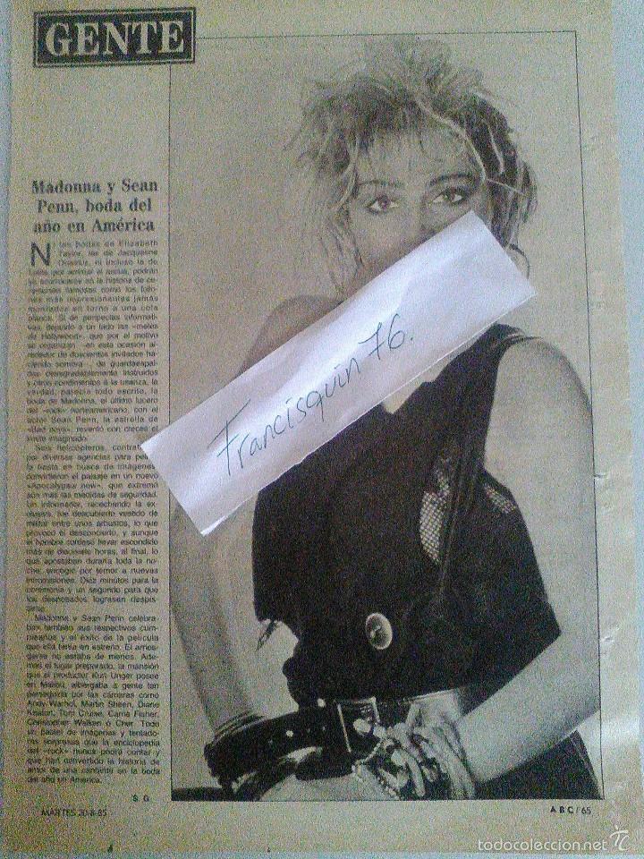 Coleccionismo de Revistas y Peri&oacute;dicos: Pagina de revista de madonna del a&ntilde;o 1985