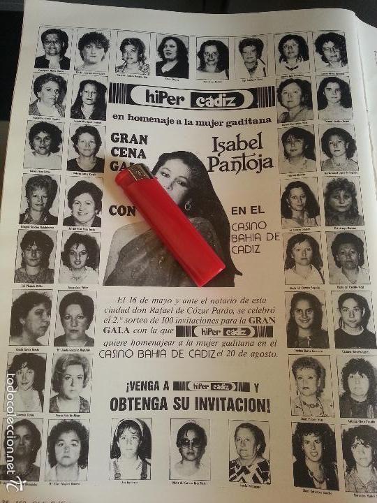 Coleccionismo de Revistas y Peri&oacute;dicos: HOJA PUBLICITARIA 1986 ISABEL PANTOJA HOMENAJE A LA MUJER GADITANA, HIPER CADIZ CASINO