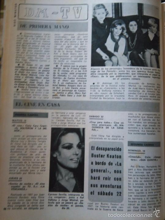 Coleccionismo de Revistas y Peri&oacute;dicos: RECORTE LA SAGA DE LOS FORSYTE SUSAN HAMPSHIRE CARMEN SEVILLA