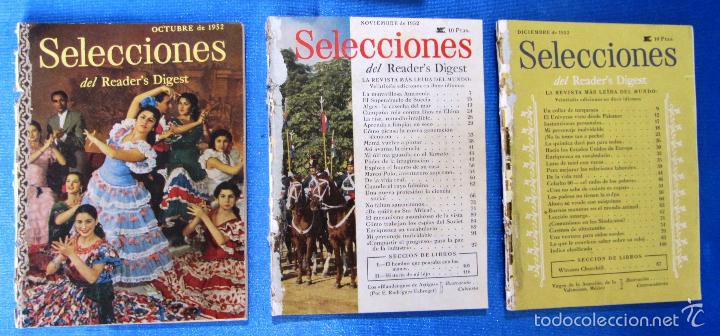 Coleccionismo de Revistas y Peri&oacute;dicos: 3 PRIMEROS N&Uacute;MEROS DEL READER'S DIGUEST EDITADOS EN ESPA&Ntilde;A. OCT, NOV, DICIEMBRE DE 1952.