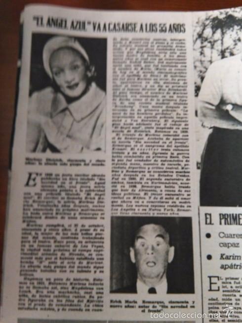 Coleccionismo de Revistas y Peri&oacute;dicos: recorte 1957 marlene dietrich