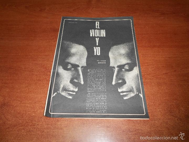 Coleccionismo de Revistas y Peri&oacute;dicos: ART&Iacute;CULO DE PRENSA 1969: EL VIOL&Iacute;N Y YO, POR YEHUDI MENUHIN