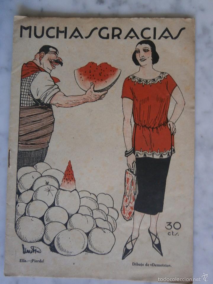 Coleccionismo de Revistas y Peri&oacute;dicos: revista comico satirica  - muchas gracias - 16 / 8  /1924 - n&ordm; 29