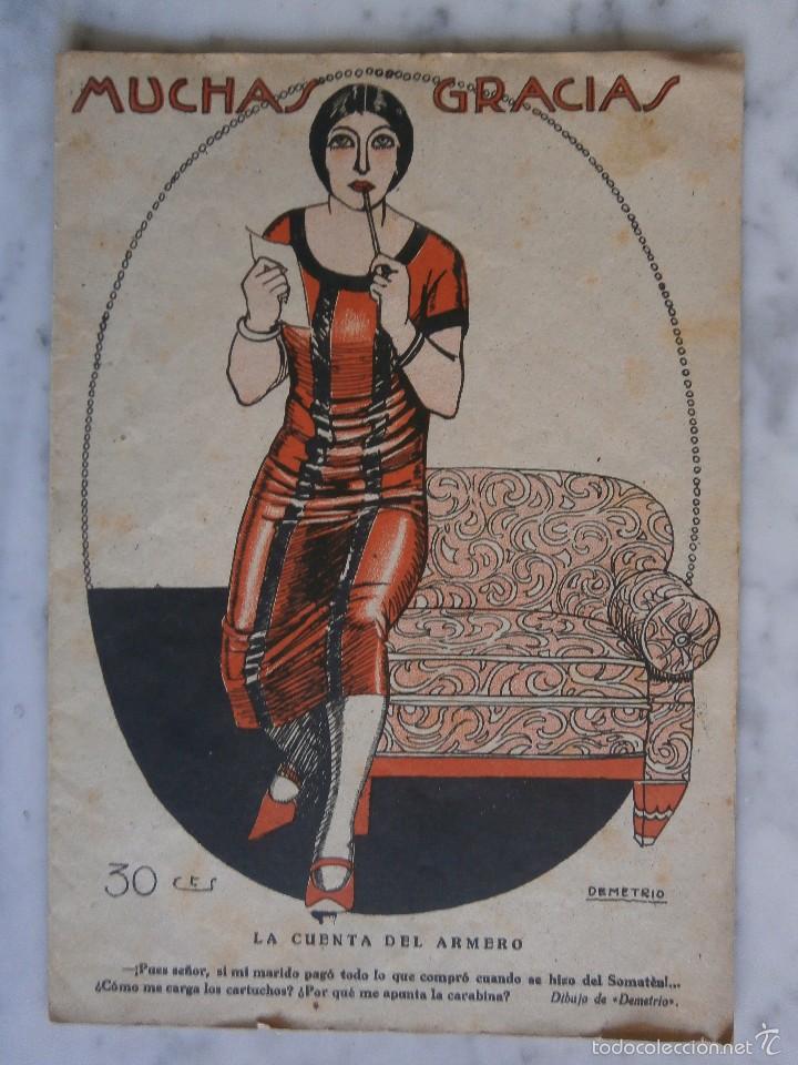 Coleccionismo de Revistas y Peri&oacute;dicos: revista comico satirica  - muchas gracias - 29 /11 /1924 - n&ordm; 44