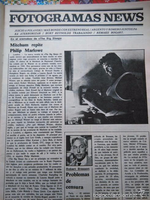Coleccionismo de Revistas y Peri&oacute;dicos: RECORTE ROBERT MITCHUM BRESSON