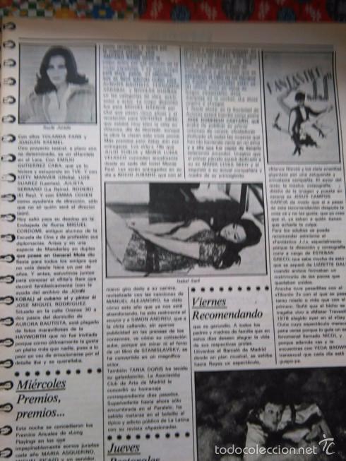 Coleccionismo de Revistas y Peri&oacute;dicos: RECORTE ROCIO JURADO ISABEL SARLI BLANCANIEVES Y LOS SIETE ENANITOS GIGANTES