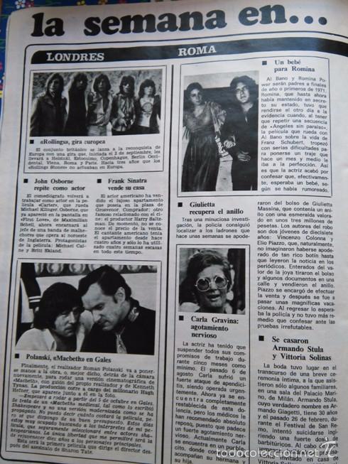 Coleccionismo de Revistas y Peri&oacute;dicos: recorte romina powell power albano al bano POLANSKI ROMAN THE ROLLING STONES CARLA GRAVINA