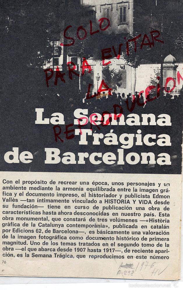 Coleccionismo de Revistas y Peri&oacute;dicos: LA SEMANA TRAGICA DE BARCELONA 1976 ARTICULO 10 HOJAS REVISTA