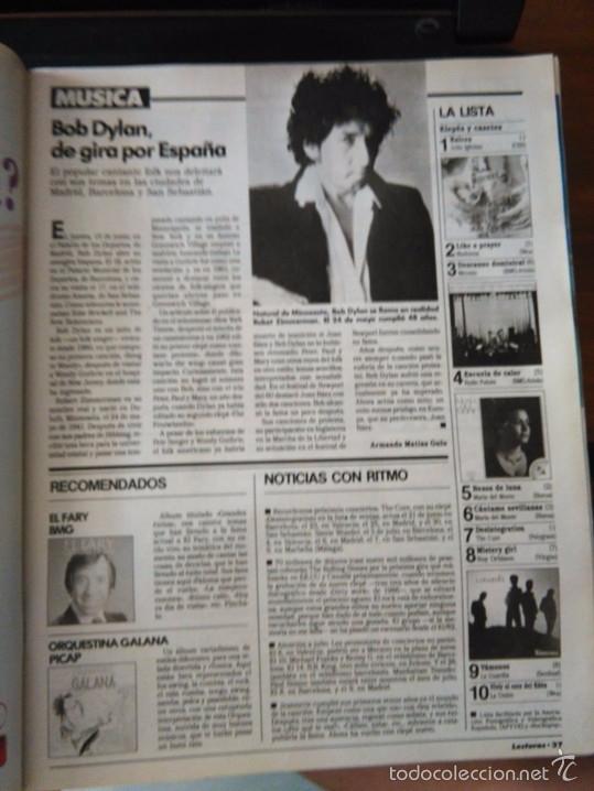 Coleccionismo de Revistas y Peri&oacute;dicos: RECORTE BOB DYLAN EL FARY LA GUARDIA ORQUESTINA GALANA MADONNA MARIA DEL MONTE RADIO FUTURA MECANO