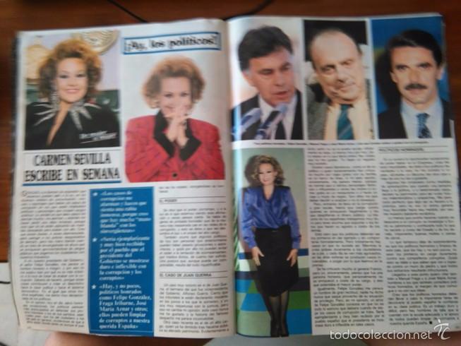 Coleccionismo de Revistas y Peri&oacute;dicos: RECORTE CARMEN SEVILLA FELIPE GONZALEZ JOSE MARIA AZNAR MANUEL FRAGA