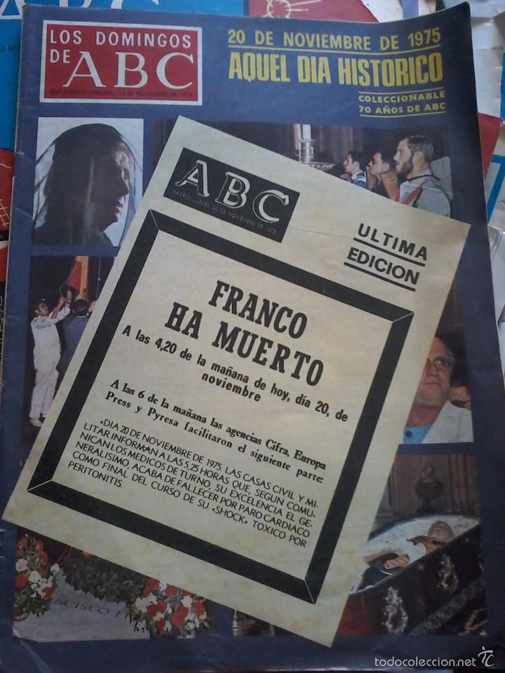Coleccionismo de Revistas y Peri&oacute;dicos: LOS DOMINGOS DEL ABC -FRANCO HA MUERTO-ULTIMA EDICION-A&Ntilde;O 1976