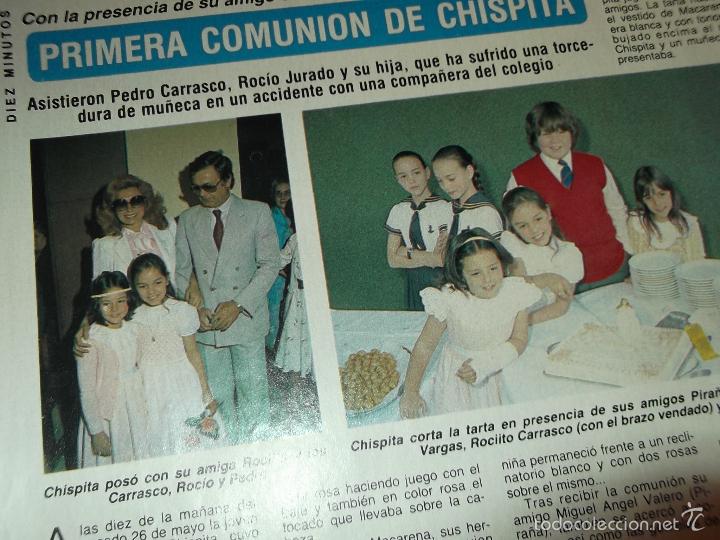 Coleccionismo de Revistas y Peri&oacute;dicos: RECORTE DE PRENSA 1983: ROC&Iacute;O JURADO, EN LA COMUNI&Oacute;N DE CHISPITA
