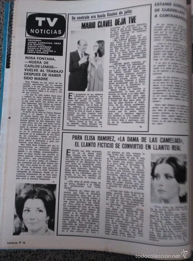 Coleccionismo de revistas y peri&oacute;dicos: RECORTE MARIO CLAVEL ELISA RAMIREZ ROSA FONTANA