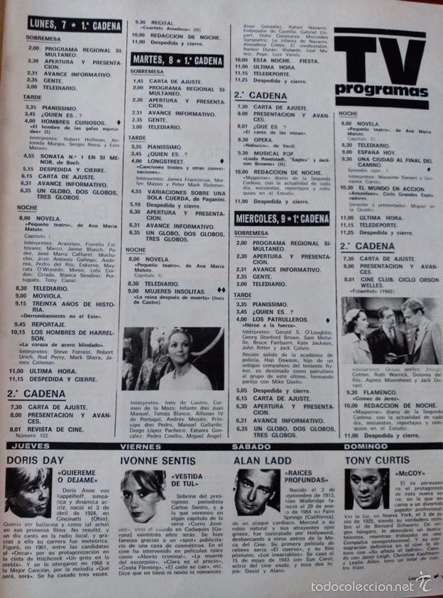 Coleccionismo de Revistas y Peri&oacute;dicos: RECORTE doris day ivonne sentis alan ladd tony curtis ines de castro dolores del rio