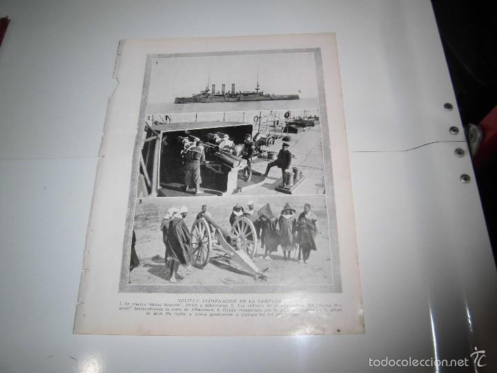 Coleccionismo de revistas y peri&oacute;dicos: MELILLA INFORMACION DE LA CAMPA&Ntilde;A.CRUCERO REINA REGENTE HOJA DE REVISTA BLANCO Y NEGRO 1922