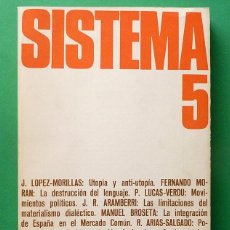 Coleccionismo de Revistas y Periódicos: SISTEMA Nº 5 ABRIL 1974, REVISTA DE CIENCIAS SOCIALES - VARIOS AUTORES - ITS - VER INDICE. Lote 58439977