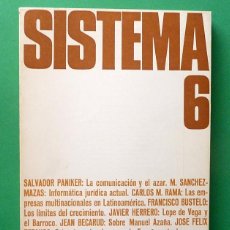 Coleccionismo de Revistas y Periódicos: SISTEMA Nº 6 JULIO 1974, REVISTA DE CIENCIAS SOCIALES - VARIOS AUTORES - ITS - VER INDICE. Lote 58440047