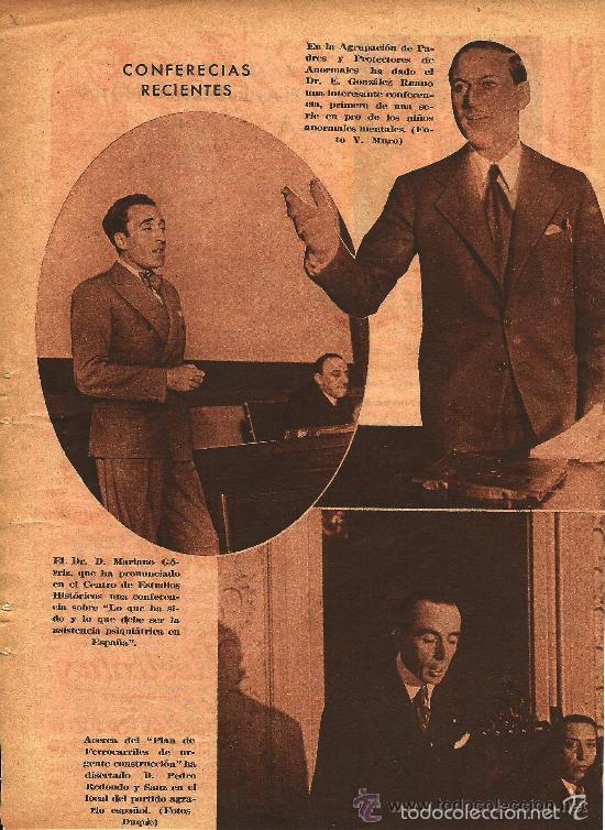 Collectionnisme de Revues et Journaux: Conferencias y conferenciantes: Mariano G&oacute;rriz, Pedro Redondo y Sanz y E. Gonz&aacute;lez Ruano- 1935