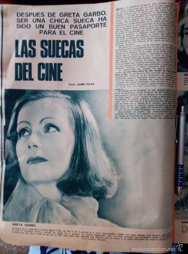 Coleccionismo de Revistas y Peri&oacute;dicos: recorte greta garbo
