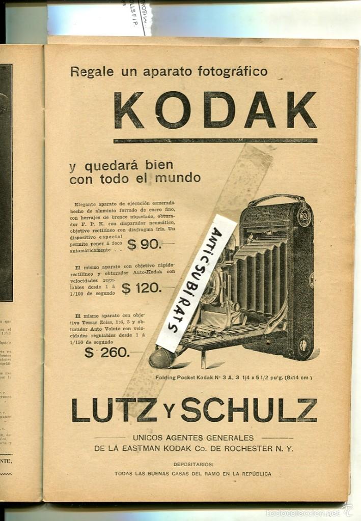 Collezionismo di Riviste e Giornali: RECORTE DE PRENSA A&Ntilde;O 1908 PUBLICIDAD DE KODAK KODAC EN ARGENTINA NO VISTA LUTZ SCHULZ