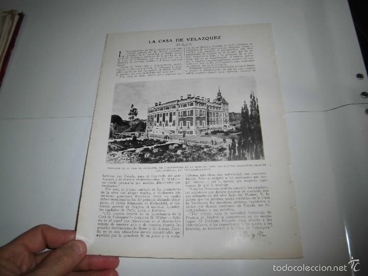 Sammeln von Zeitschriften und Zeitungen: LA CASA DE VELAZQUEZ EN CONSTRUCCIN EN LA MONCLOA  HOJA DE REVISTA BLANCO Y NEGRO 1922