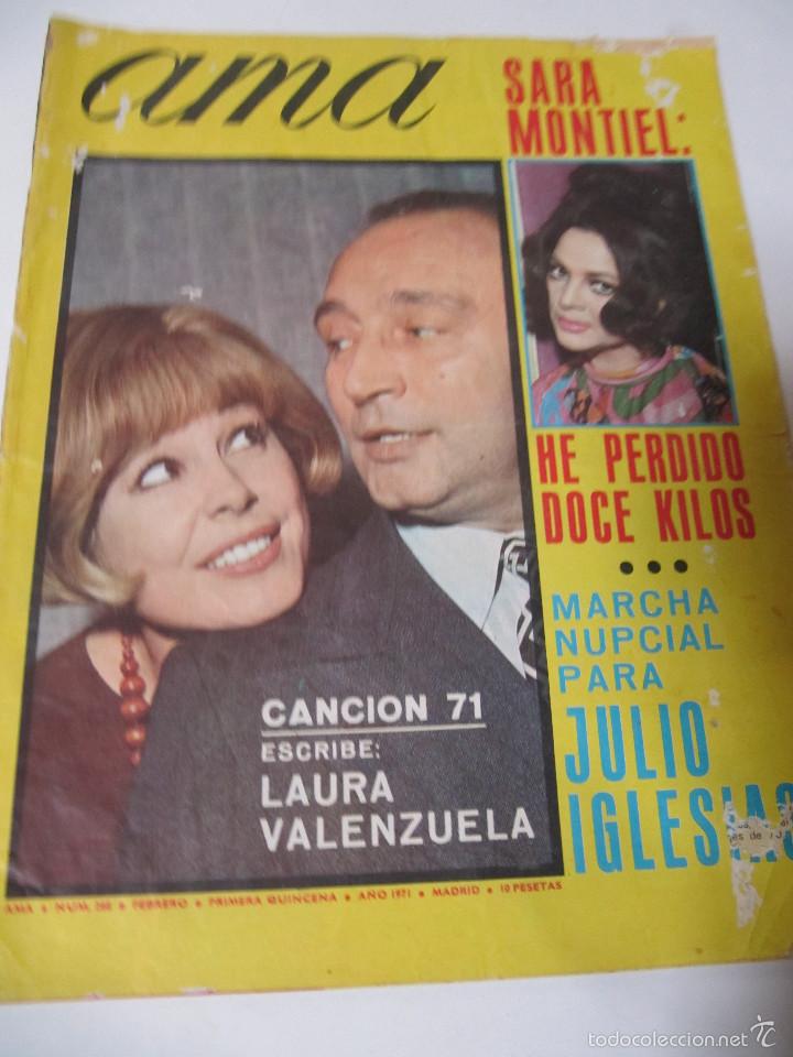 Coleccionismo de Revistas y Peri&oacute;dicos: REVISTA AMA 2/1971 SARA MONTIEL LA BODA DE JULIO IGLESIAS E ISABEL PRESLEY MARK LESTER