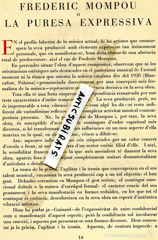 Sammeln von Zeitschriften und Zeitungen: REVISTA ANY 1946 EN CATALA JOSEP PALAU FABRE MIQUEL TARRADELL MARIA MANENT SUNYER FREDERIC MOMPOU